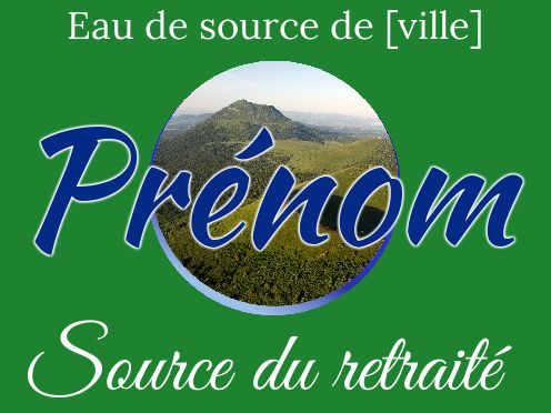 Etiquette Bouteille Eau Retraite Vert gratuit à imprimer