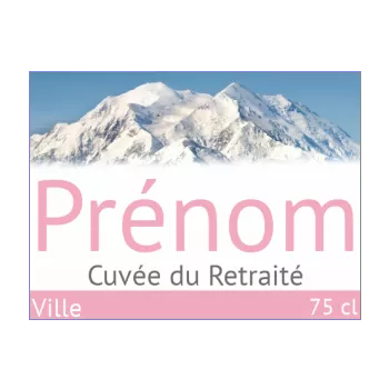 etiquette bouteille eau retraite rose 