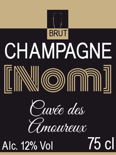Etiquette Bouteille Champagne Saint Valentin gratuit à imprimer