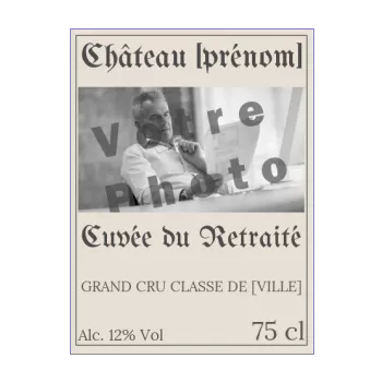 etiquette bouteille retraite jaune vin 