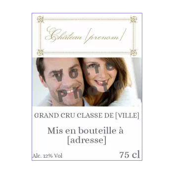 etiquette bouteille blanc marron vin 