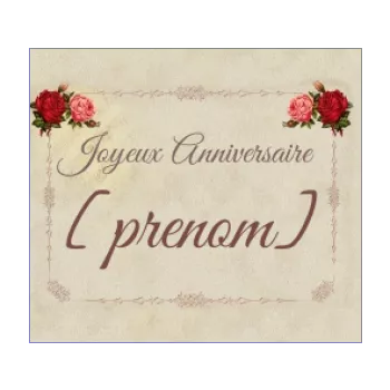 etiquette anniversaire cadeau marron rose vintage 