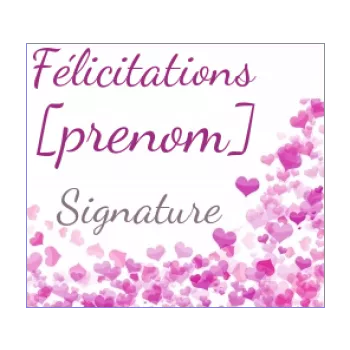 etiquette bapteme cadeau coeur fille mauve rose 