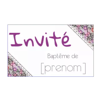 etiquette bapteme cadeau blanc fleur 