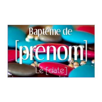etiquette bapteme cadeau bleu bonbon rouge 