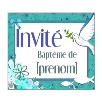 etiquette dragee bapteme cadeau oiseau bleu vert 