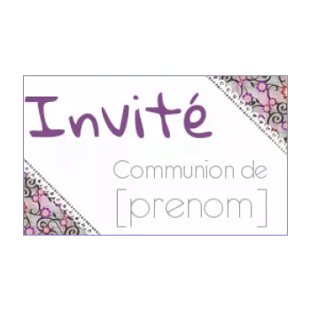 etiquette cadeau communion blanc fleur 