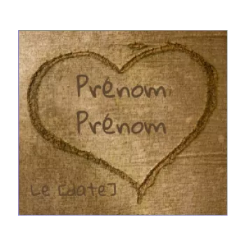 etiquette dragee mariage cadeau coeur arbre bois marron 