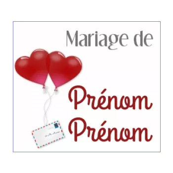 etiquette dragee mariage cadeau coeur lettre rouge 