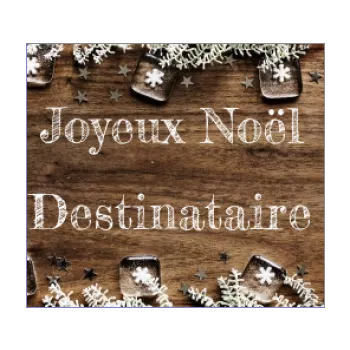 etiquette cadeau noel bois marron 