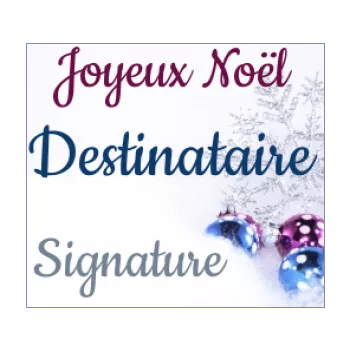 etiquette cadeau noel bleu boule etoile mauve 