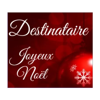 etiquette cadeau noel boule rouge 