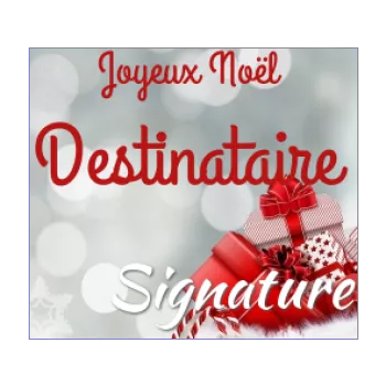 etiquette cadeau noel gris rouge 