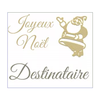 etiquette cadeau noel jaune pere noel 