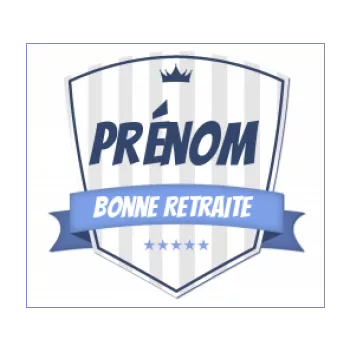 etiquette cadeau retraite blason bleu 