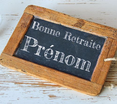 Etiquette Cadeau Retraite Ardoise Noir gratuit à imprimer