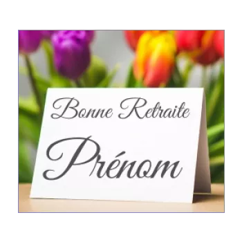 etiquette carton cadeau retraite fleur 