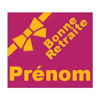 etiquette cadeau retraite mauve orange 