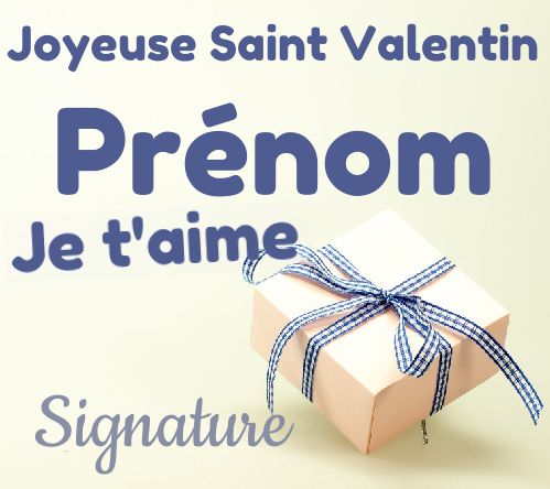 Etiquette Cadeau Saint Valentin Bleu gratuit à imprimer