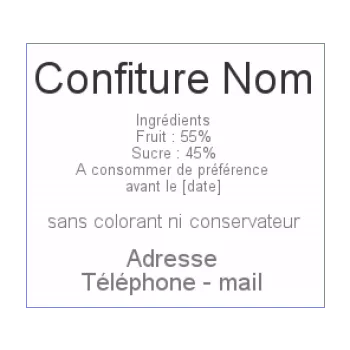 etiquette confiture blanc ingrédients 