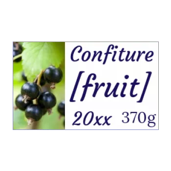 etiquette confiture cassis fruit blanc 