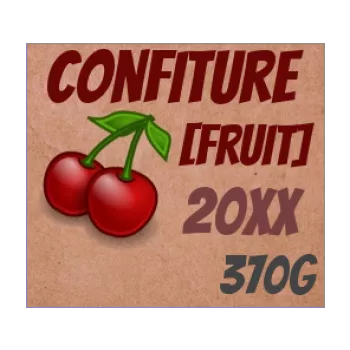 etiquette confiture cerise fruit marron 