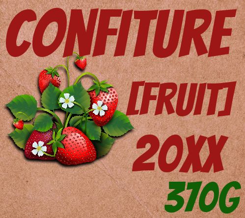 Etiquette Confiture Fraise Fruit Marron gratuit à imprimer