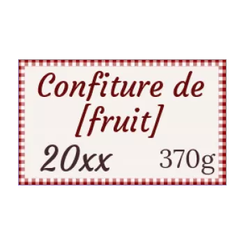 etiquette confiture fruit marron rouge 