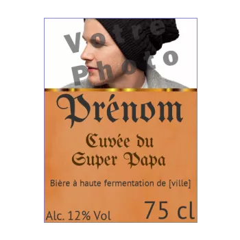 etiquette bouteille papa biere fete orange 