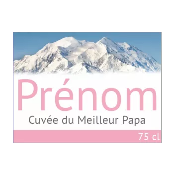 etiquette bouteille eau papa fete bleu rose 