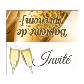 etiquette bapteme champagne table jaune marron 