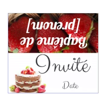 etiquette fraise bapteme table fruit chocolat gateau 