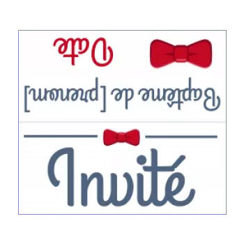 etiquette bapteme table bleu elegant rouge 