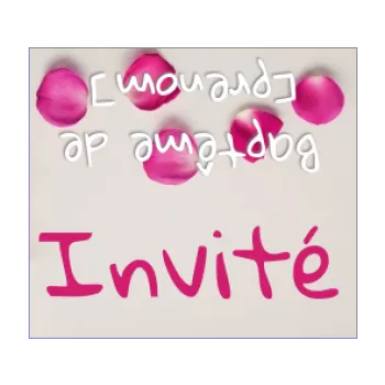 etiquette bapteme table fleur marron mauve 