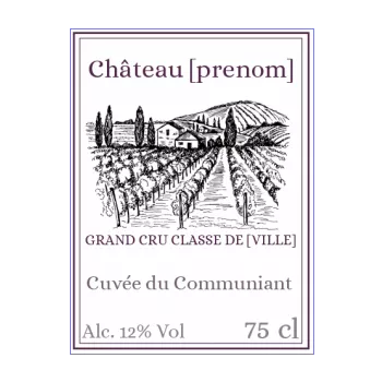 etiquette bouteille communion vin mauve blanc chateau 