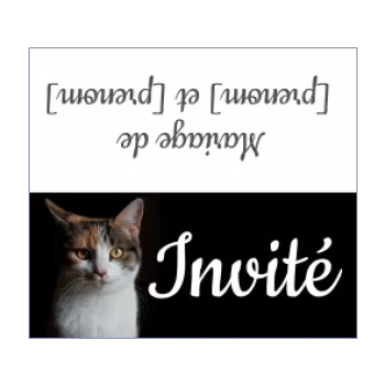 etiquette mariage table chat noir 