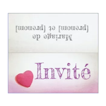 etiquette mariage table coeur rose rouge 