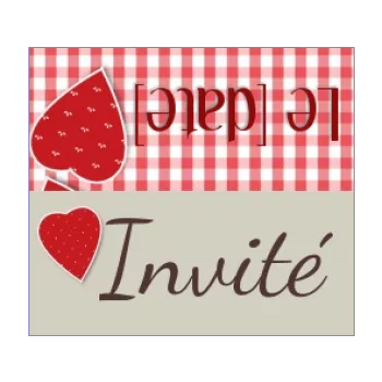 etiquette mariage table coeur marron 