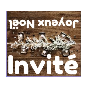 etiquette marque place repas noel table bois marron 