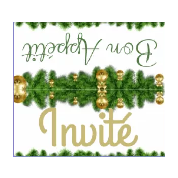 etiquette nouvel an repas table boule sapin vert 