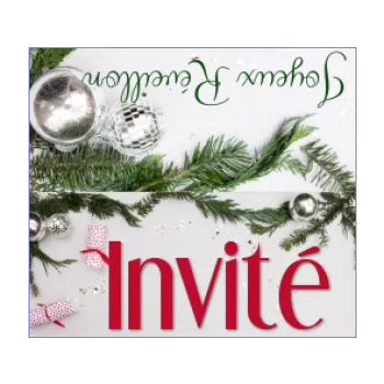 etiquette nouvel an repas table sapin vert 