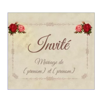 etiquette mariage table marron rose vintage 