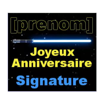 etiquette anniversaire cadeau epee laser etoile noir 