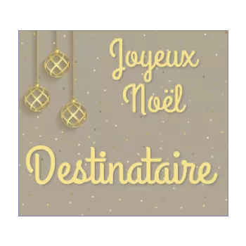 etiquette cadeau noel doree boule gris 