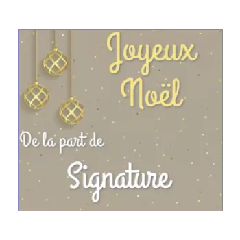 etiquette cadeau noel doree boule gris 