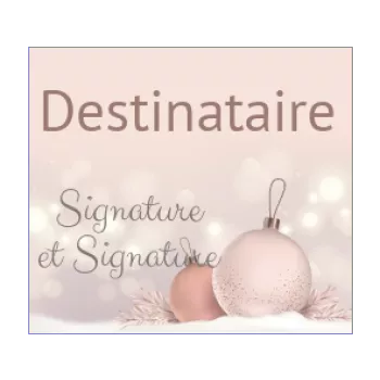 etiquette cadeau noel pastel boule rose 