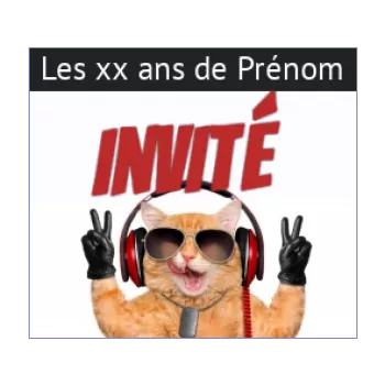 etiquette anniversaire humour table chat rouge animaux 