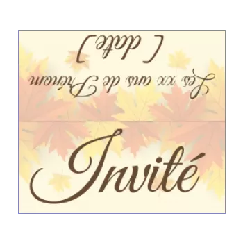 etiquette anniversaire table automne feuille jaune 