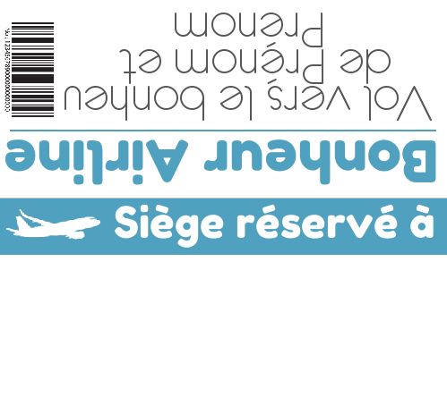Etiquette Mariage Table Billet Avion à imprimer