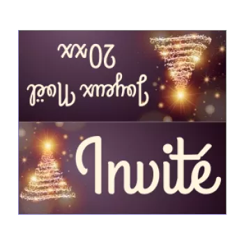 etiquette marque place repas noel table doree mauve sapin 